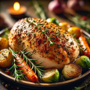 An image of a "Herb-Roasted Turkey Breast" that you requested. 