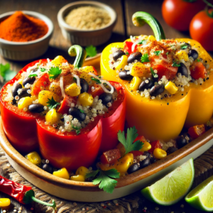 2. An image Quinoa and Black Bean Stuffed Bell Peppers. 