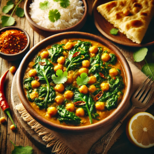 An image of "Chickpea and Spinach Curry.