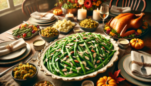 An image of a beautifully set Thanksgiving dinner table featuring low-carb dishes