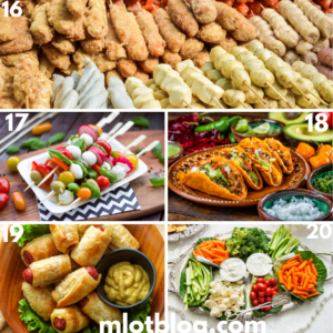 A variety of colorful and nutritious finger foods from No 16 to 20.