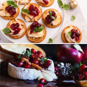 Baked Brie with Cranberry Sauce