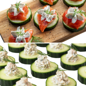 Cucumber Hummus Bites